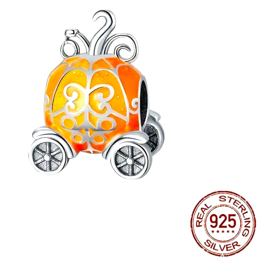 CINDERELLA LUMINOUS PUMPKIN CARRIAGE STERLING SILVER, NEW